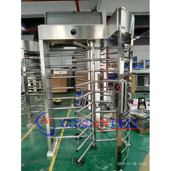 Brushed Stainless Steel Full Height Gate Qr Code Scanner Pedestrian Channel Management