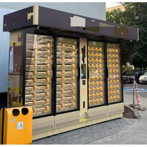 Locker Vending Machine Providing Direct to Consumer Egg Sales with Cooling System and Support for Various Payment Methods
