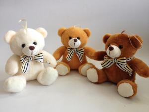 China 20 Cm 3 CLRS  Plush Bears W/ Lovely Bowknot Toys Stuffed Gifts With BSCI Audit on sale