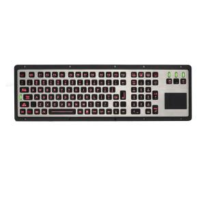 Buy cheap Dynamic IP65 Brushed Steel Ruggedized Keyboard With Touchpad product