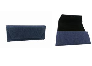 Buy cheap Blue Denim Custom Sunglass Case Folding Collapsible Eyeglass Case product