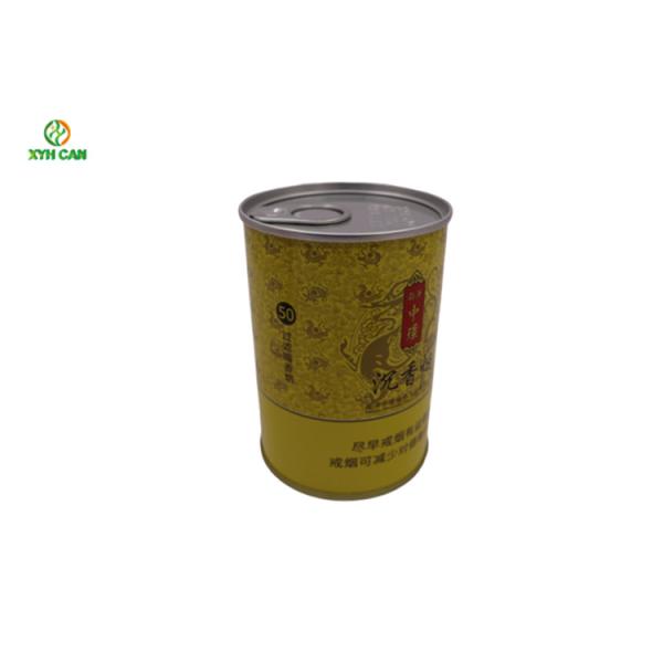 Offset Printing CMYK 500g Round Tin Box For Cigarette