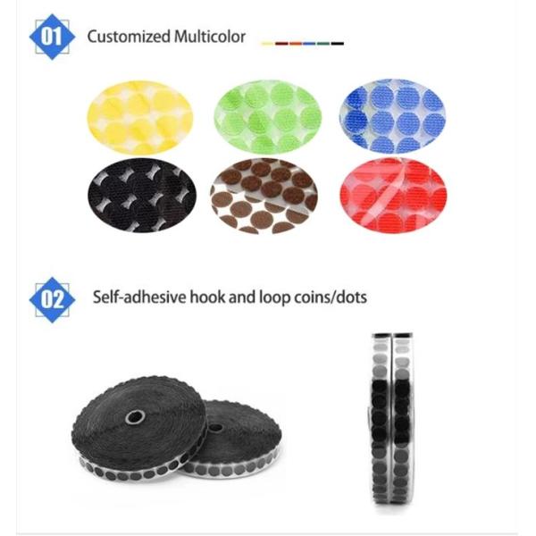 Hot Melt 50yards/Roll Hook And Loop Adhesive Dots 100%Nylon SGS