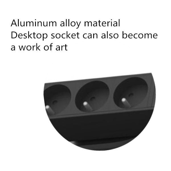 Black / White Clip USB Desktop Socket 3 Ways With CE Certification