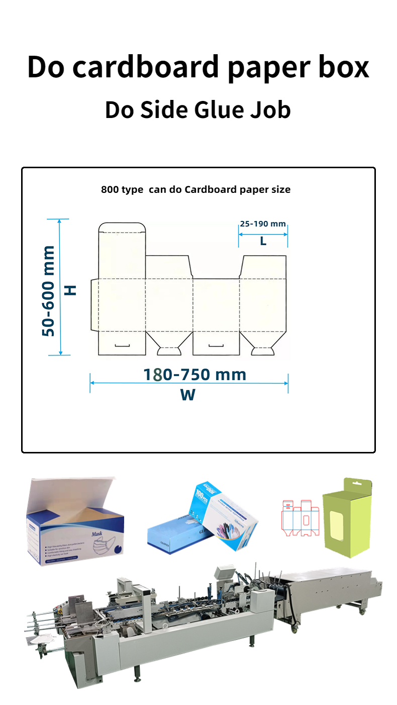 CQT-800 WK-2 Small Carton Box Folding Pasting Machine for E Flute Corrugated Paper