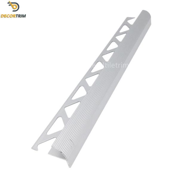 Aluminum 6063 Tile Nosing Trim , Matt Silver Decorative Bullnose Tile Trim