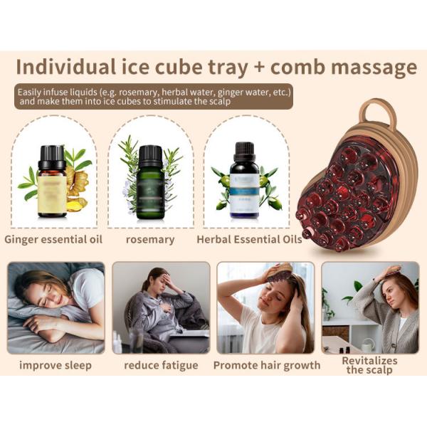 Ice Therapy Scalp Massage Comb – Cold Scalp Massager For Hair Growth, Stress Relief, Dandruff Control & Headache Relief | FDA Silicone | Reusable