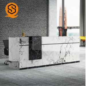 China Marble Solid Surface Hotel Reception Table Checkout Counter Beautiful Appearance on sale