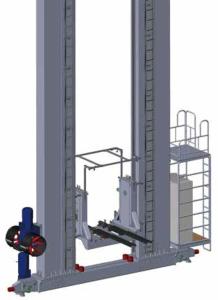 Buy cheap 3000kg Net Load ASRS Stacker Crane Special Shaped crane stacker product