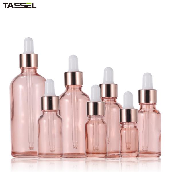 Rose Gold Essential Oil Glass Dropper Bottles 60ml 80ml 18/410 Dropper