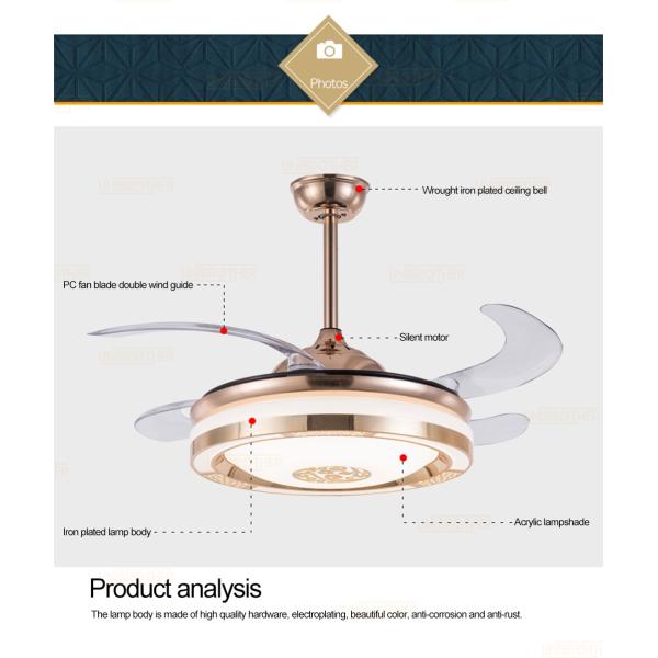 Invisible led ceiling fan light smat support ceiling fan with light(WH-VLL-02)