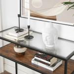 Glass Top Console Table, Industrial Sofa Table, Functional Console Table,