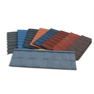 Buy cheap Colorful Weather Rustproof Shingle Tile Roofing Materials Aluzinc Stone Coated Metal Roofing Tiles product