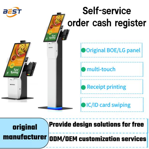 Self-Service Ordering Kiosk Hotel Check-In Cash Payment NFC Outdoor Digital Signage