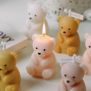 China Birthday Handcraft Decoration Handmade Teddy Bear Shaped Candle Scented on sale