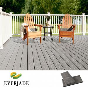 China Groove Design Long Life Wpc Wood Grain Smooth Surface Decking for High Traffic Areas on sale