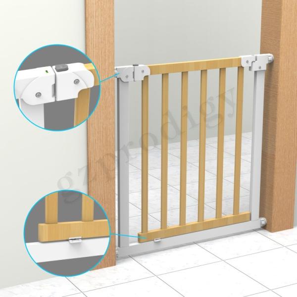 Extendable No Drilling White Baby Metal Gate Multiscene Extra Wide Auto Close