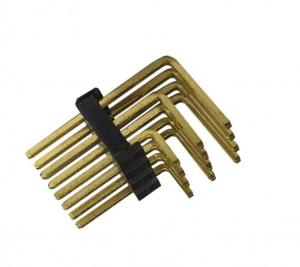 Buy cheap Pitch 2.54mm Three Row Right Angle Pin Header Connectors PA6T Gold Plated Auto Connector product