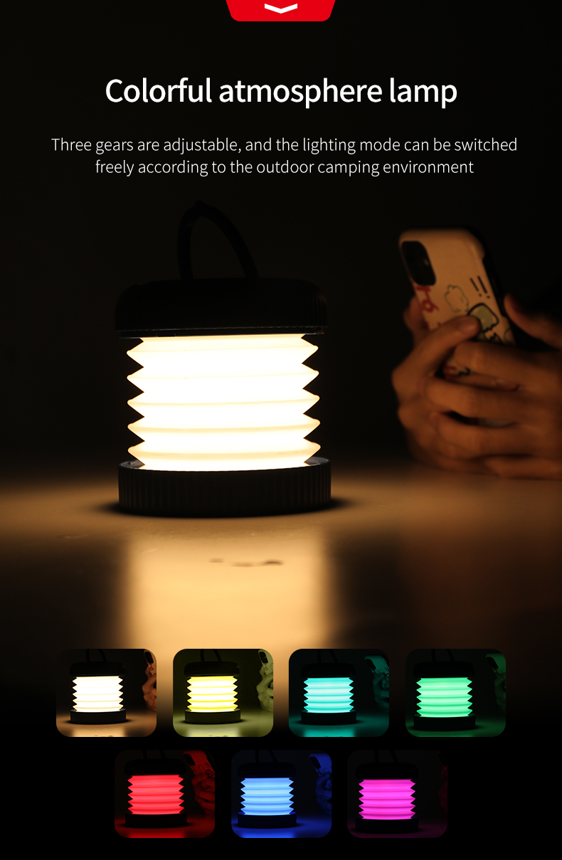 2022 New Portable Outdoor Multi-function Camping Tent Lights Rechargeable Waterproof Portable Emergency Lights