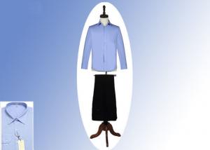 China Sky Blue Color Office Work Uniforms , Single Breasted Men's Work Uniform Shirts on sale