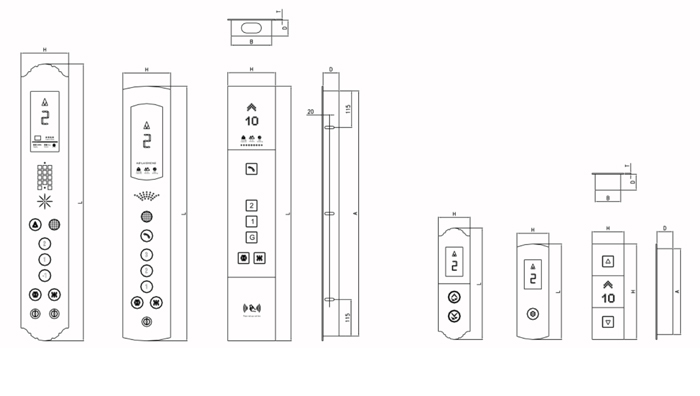 Passenger Elevator Car Operating Panel With 7 Segment Display