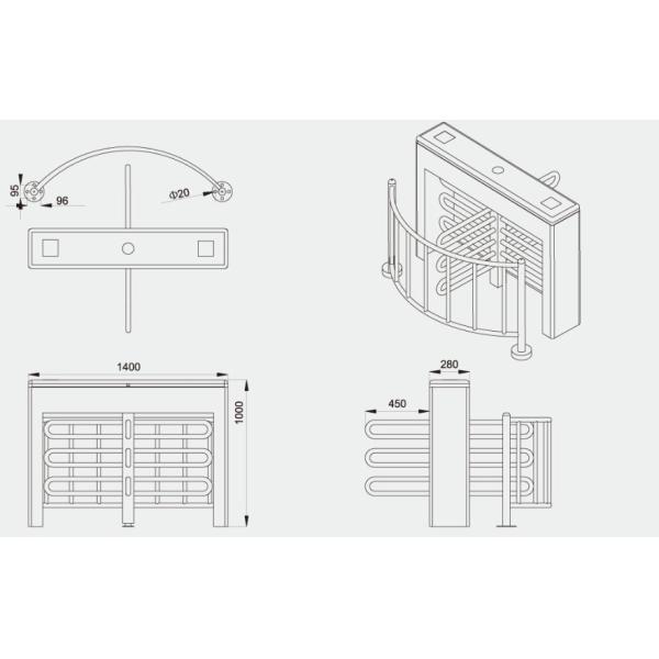 Stainless Steel Biometric Full Height Turnstile With LED Display For Apartment