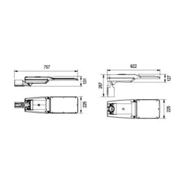 Cree Chips Waterproof LED Street Lights Compact Surface Mounted Exchangeable Adaptor