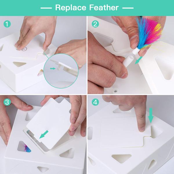 2024 Rechargeable Cat Toy Training Interactive Electric Intelligent Cat Maze Boxs Feather Box Toy with Automatic Function