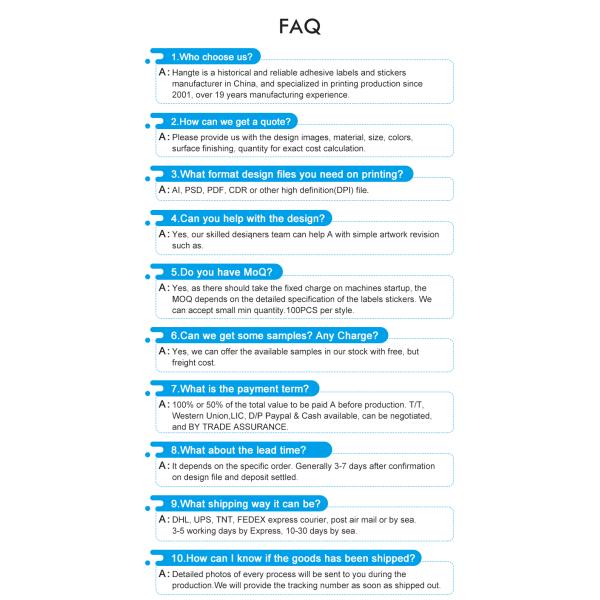 Personalised Transparent Clear Labels Adhesive Color Customizable