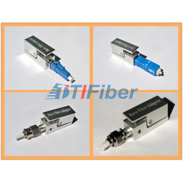 Square LC to Bare Fiber Optic Adapter with Ceramic Sleeve , Metal Housing