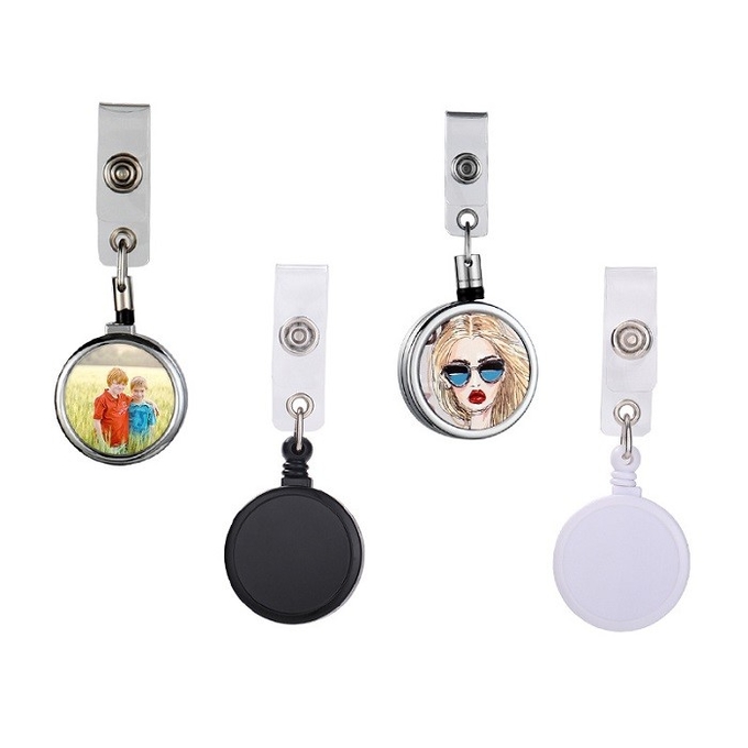 Styles DIY Photo Retractable Plastic Sublimation Badge Holder Reel Clip Holder