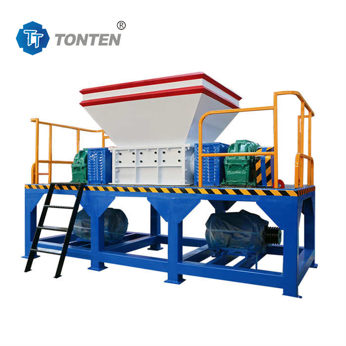 China Waste Tire Shredder Machine Bucket Plastic Double Shaft Shredder Machine on sale