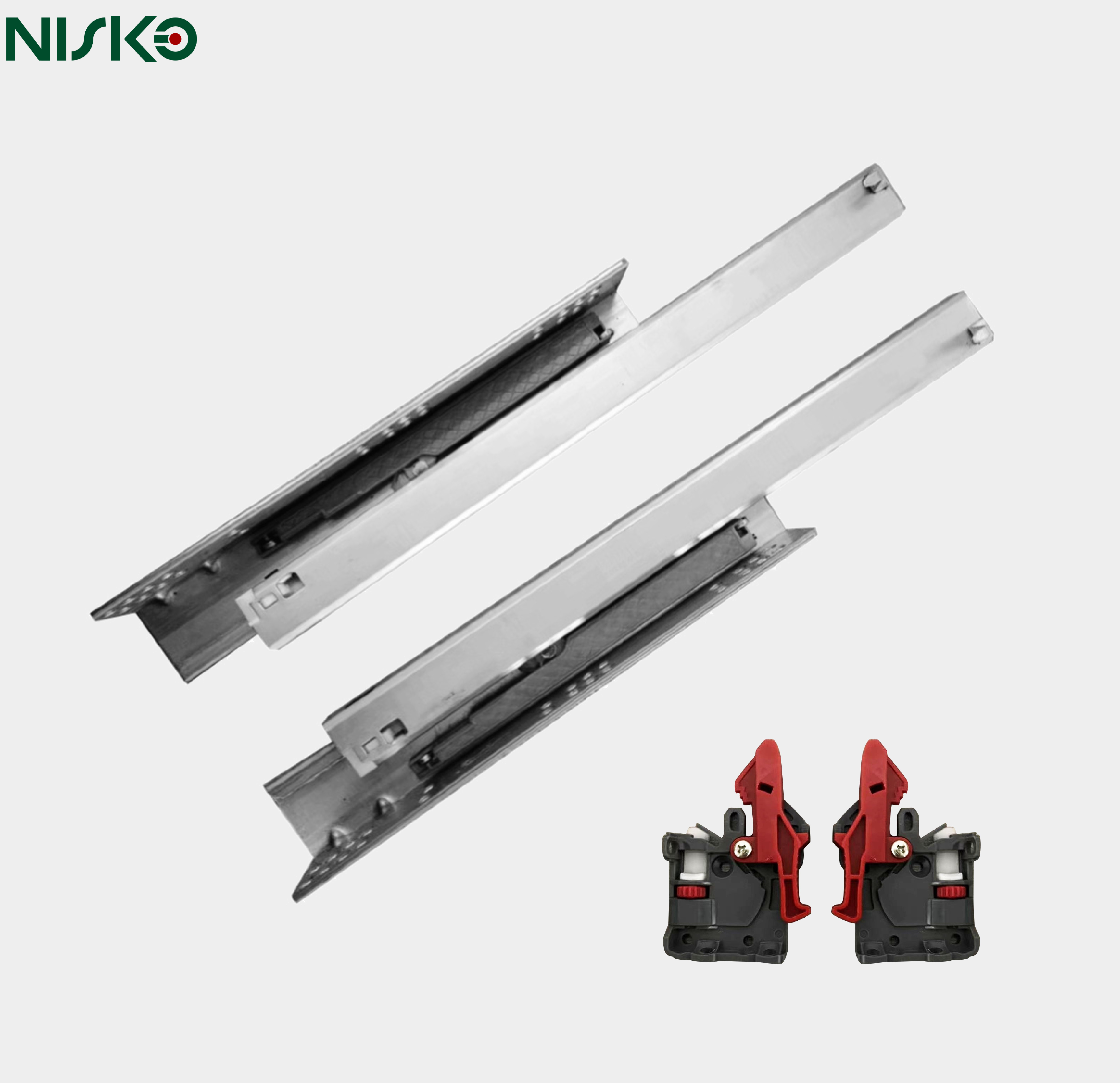 Buy cheap Full Extension Concealed Undermount Drawer Slides Telescopic Soft Closing product