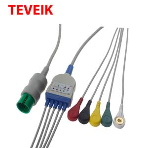 Buy cheap Spacelabs 5 Leads AHA Round 17 Pin Ecg Electrode Cable product