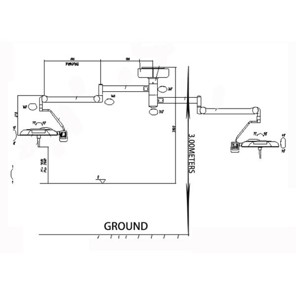 Medical Double Head Led Surgical Light 160000 Lux Double Dome Lamp