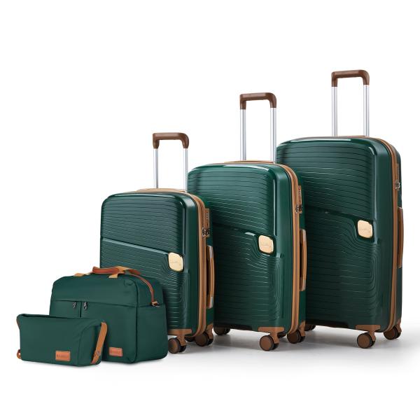 Business Travel Essential Stylish Hard Shell Suitcase Custom Logo Accepted 4 Spinner Wheels Waterproof Trolley Luggage Set