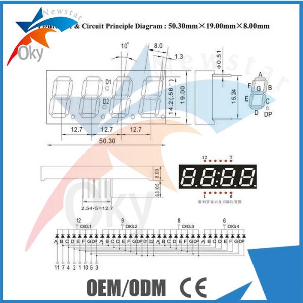 4-Digit 0.56" 7-Segment Color Electronic Components Red LED Display Common Anode Module