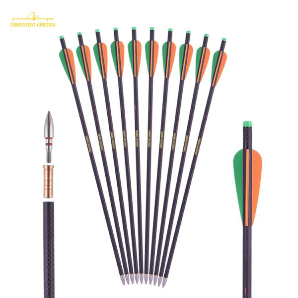 Hunting Arrows Id .300" ,7.62mm 18/20/22" 0.001" Straightness 3K Cross Woven Fiber,Crossbow Bolts Carbon Arrows