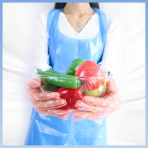 Buy cheap Blue Disposable PE Apron Oil Proof Transparent Plastic Apron product