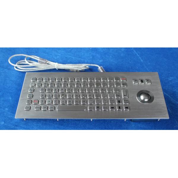 Ruggedized Metal Optical Trackball Keyboard 25.0mm IP68 84 Keys Weather Proof