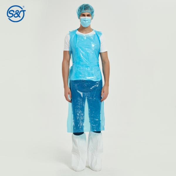 Food Industry Disposable Waterproof Aprons 4 Color PE Disposable Apron
