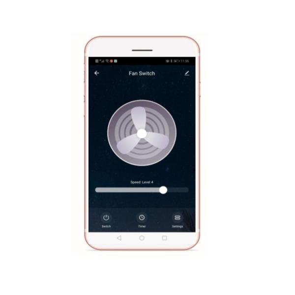 Tempered Touch Tuya Smart Switch 240V 10A Wifi Fan Speed Controller