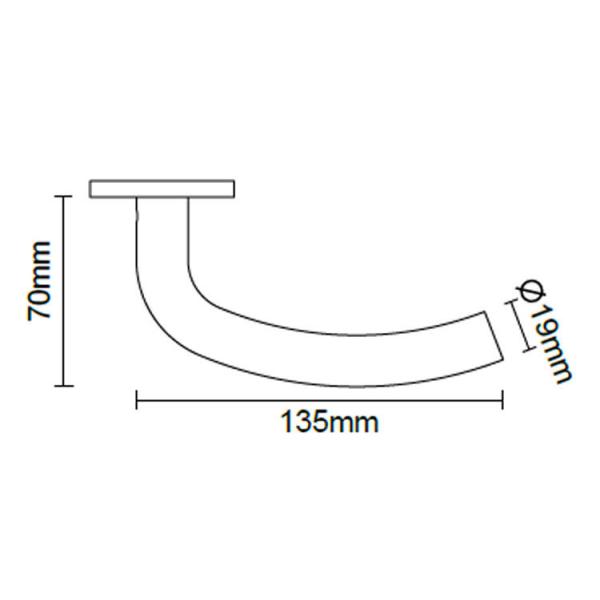 L shaped modern front door handle for public buildings/offices