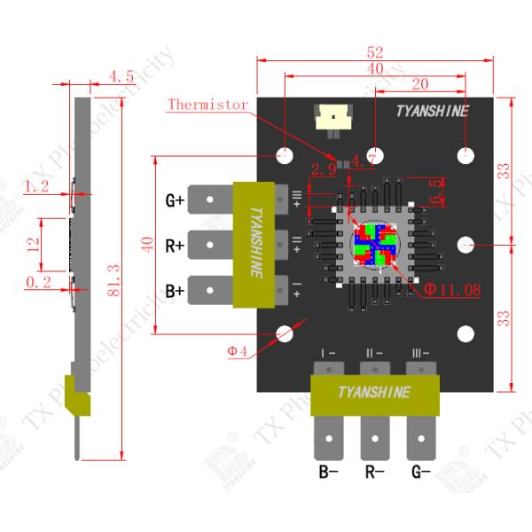 Projection 200W - 300W RGB LED Light Engine with Small LES 5W/mm²