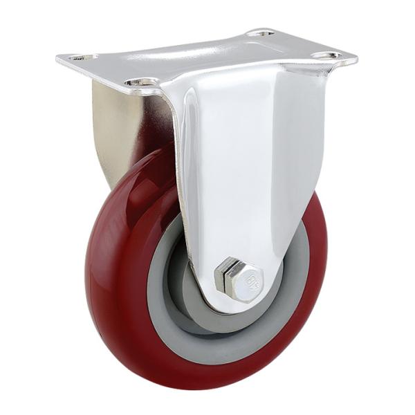 Factory Direct Sale 125mm 5 Inch Red Wheel Caster PVC Industrial Caster Wheels with Brake