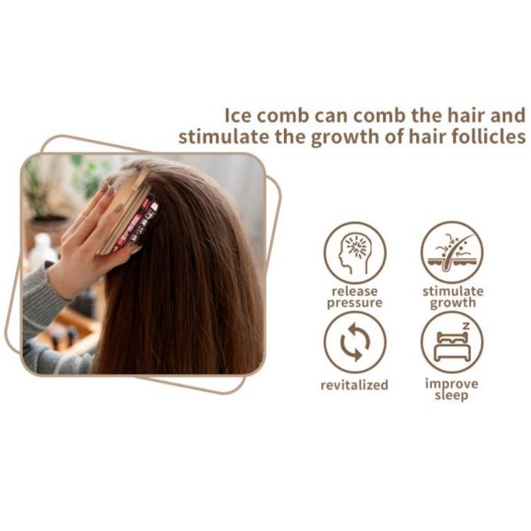 Ice Therapy Scalp Massage Comb – Cold Scalp Massager For Hair Growth, Stress Relief, Dandruff Control & Headache Relief | FDA Silicone | Reusable