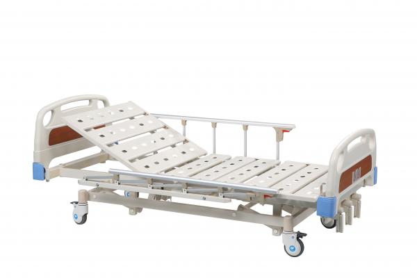 Quality Al - Alloy Handrails Manual Hospital Bed With 4 Double - Side Silcent Wheels for sale
