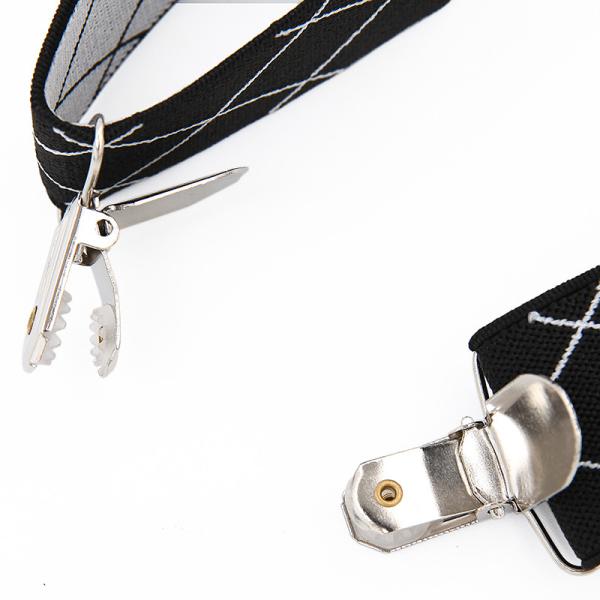 Y Style Elastic Strap Clip 110cm Genuine Leather Suspenders Custom Printed