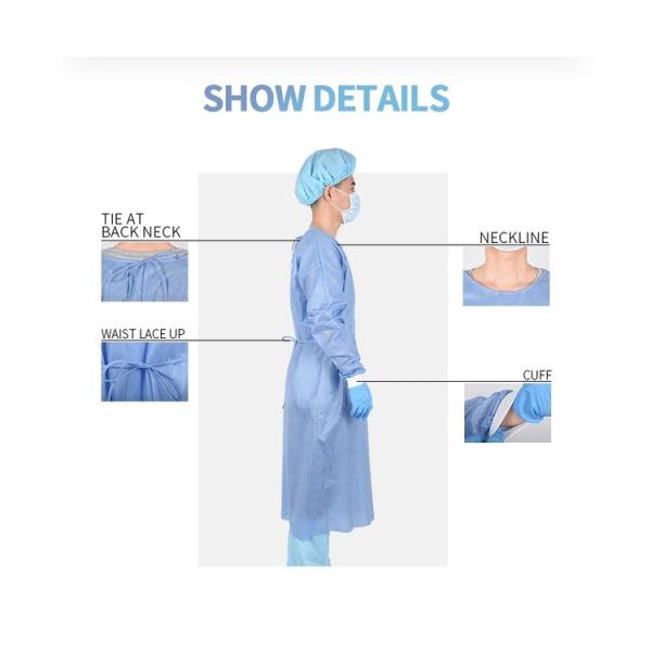 AAMI LEVEL 123 Surgical Gown Film PPE SMS Non Woven Coverall
