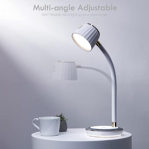 LED Desk lamp with Bluetooth Speaker, Bedside Table Lamp with USB Charging Port,3 Levels Brightness Touch Lamp LED Night